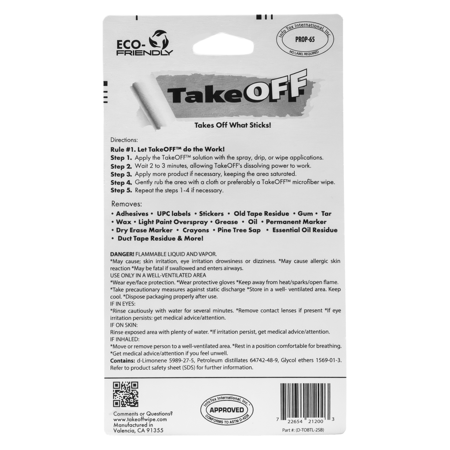 TakeOFF™ Products Original Clear Liquid Solution- 2 Ounce Spray Bottle Bundled with Surface Safe Scraper