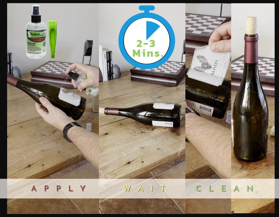 Removing a Label from a Wine Bottle